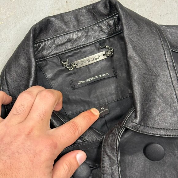 John Varvatos USA Lamb Skin Leather Jacket Black XL - Picture 7 of 10